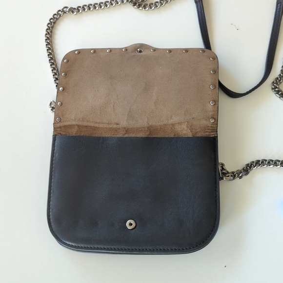 Rebecca Minkoff Black Silver Studded Leather Chain Crossbody Bag - Picture 4 of 9